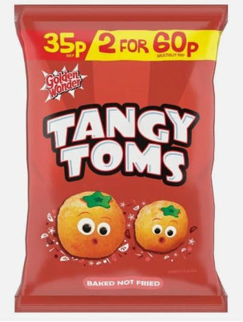 Golden Wonder Fun Size Mix Box - 36 x 22g, Awesome Oinks, Spicy Bikers, Tango Toms, Barbeque Strikers - 9 of Each Flavour -Perfect Snack for School, Lunch, Office, On the Go Snacks Crisps, Chips HTL