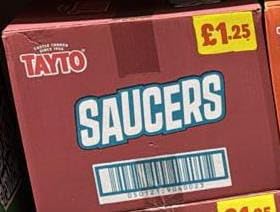 Tayto Saucers Crisps 20 × 45g,BBQ Flavour, Perfect for School Lunches, Snack Parties, Picnics, Crunchy Corn Snack