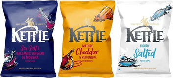 Kettle Hand Cooked Potato Chips Take Home Variety Box, 48 x 25g Mixed Box Ideal for Parties and Events Bulk Buy - Perfect for Sharing Taste Adventure
