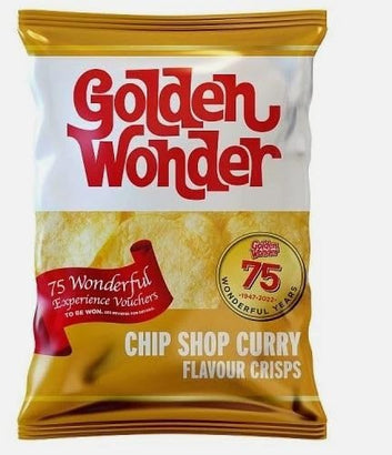 Golden Wonder Retro Variety Crisps, 16 x (6x25g) Total 96 Crisps, Cheese & Onion, Beef & Onion, Chip Shop Curry Full Box Snacks Party School Bulk Wholesale Buy Multipack