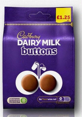 Dairy Milk Buttons Milk Chocolate Full Box, 10 x 85g - Perfect for Sharing, Gift, School, Office