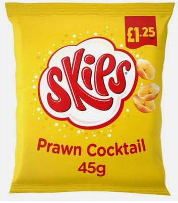Skips Prawn Cocktail Crisps 16 x 45g Bags Tingly & Melty Snacks Perfect for Lunchboxes Bulk Buy Chips Party Snacks Tasty PMP£1.25