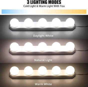 LED Make Up Mirror Lights Kit, Bulbs Vanity Light Lamp Hollywood Dressing Table with Suction-Cup Mounting Perfect for Bathroom or Dressing Table (4PCS Bulbs)