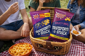 Golden Wonder Transform -A-Snack 30 × 27g Saucy BBQ Flavour, Perfect for School, Lunches, Parties, Lunch Snack Size Crisps Chips