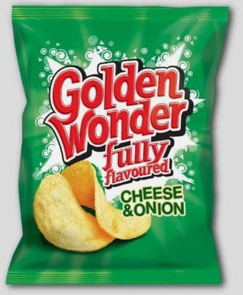 Golden Wonder Retro Variety Crisps, 3 x (6x25g) Total 18 Crisps, Cheese & Onion, Beef & Onion, Chip Shop Curry Snacks Party School Bulk Wholesale Buy Multipack