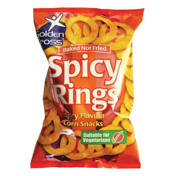 Golden Cross Spicy Onion Rings 3 x 150g Crisps Corn Snacks Spicy Flavour Flavoursome Snack